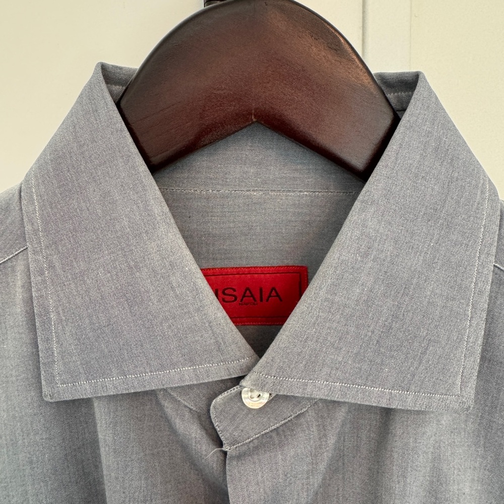 Isaia Cotton Dress Shirt Size 15.5 39 (Pristine Condition)